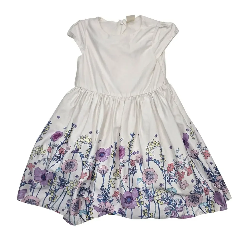 OshKosh B'gosh Girls White Floral Fit Flare Dress 2T